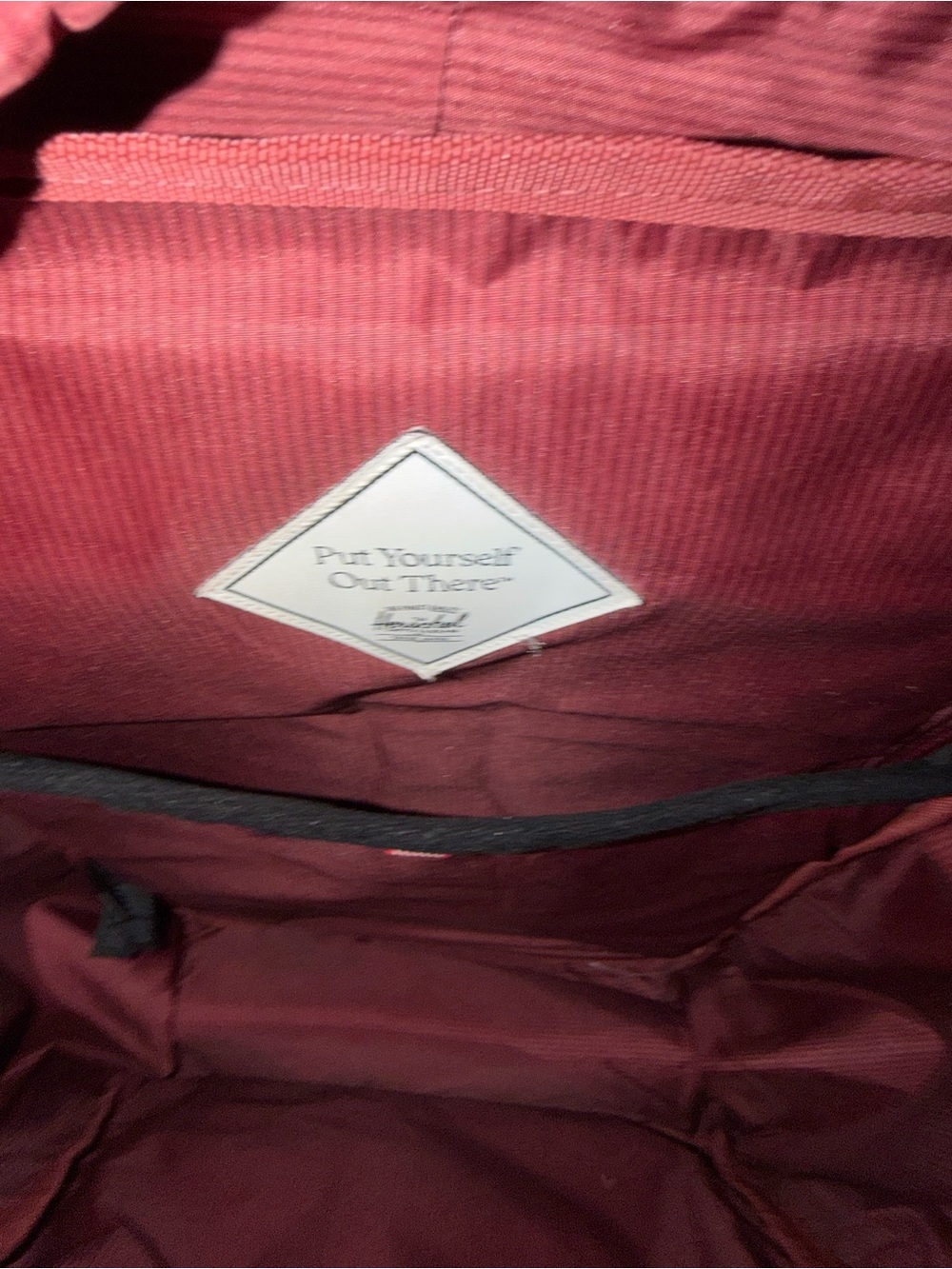 Herschel Supply Company Burgundy Canvas Backpack with Brown Straps - Picture 4 of 8